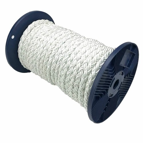 Cuerda de nailon blanca de 8 hilos de 12 mm x 220 m en carrete, ancla, amarre de barco, yate - Imagen 4 de 6