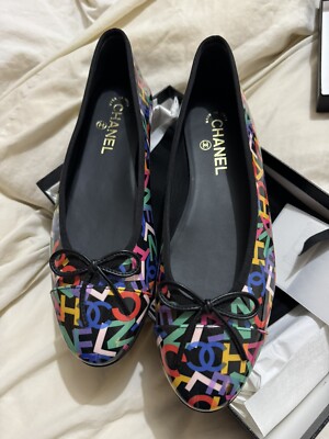Rare collection 2024 chanel Ballerinas Multicolor Sz