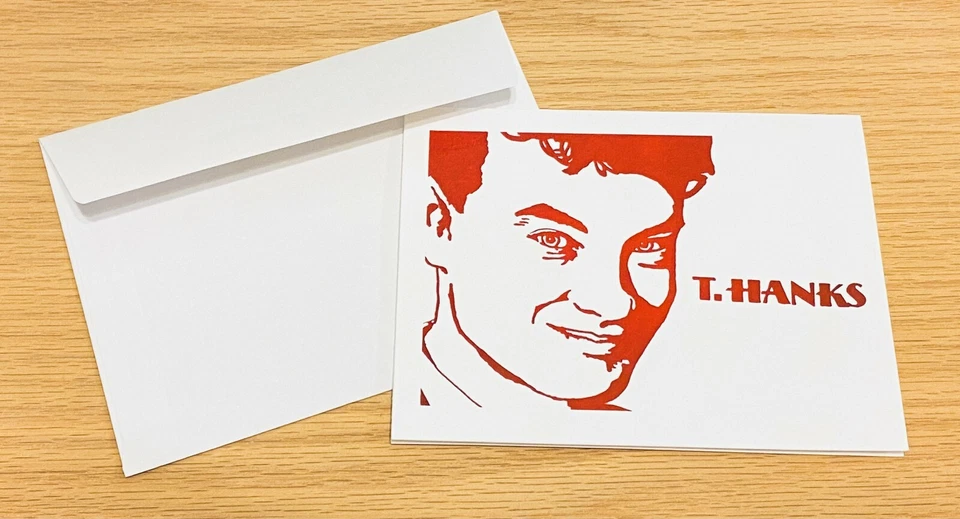 Tom Hanks "T.Hanks" Thank You Card (Blank Greeting Note Card)