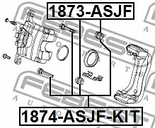 1874-ASJF-KIT FEBEST Guide Bolt, brake caliper for BUICK,BUICK (SGM),CADILLAC,CH
