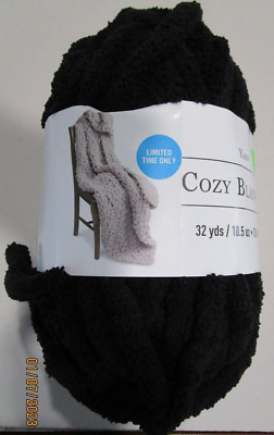 COZY BLANKET .LOOPS AND THREADS.  BLACK