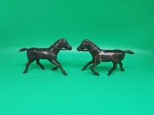 Vintage REL Western Rodeo Horse Farm Cowboy Plastic Toy Figure Set Marble Color