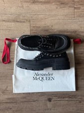 Alexander McQueen - Chunky Eyelet Derby Shoes - MSRP $1,184 black calf leather