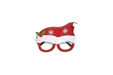 Novelty Festive Santa Hat Red Eyeglasses Glitter Glasses Holiday Christmas Zoom