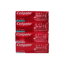 4*Colgate Optic White Stain Fighter Toothpaste Fresh Mint Gel 4.2oz Exp 08/24