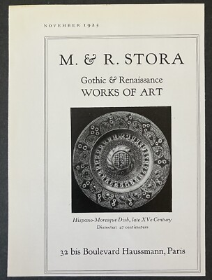 1925 M & R Stora Gothic & Renaissance Works of Art Paris B&W Vintage Print Ad
