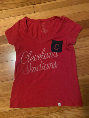 Cleveland Indians Block C 47 Brand Womens Size Small Shirt MINIMAL USE! Nice