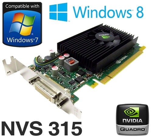 nVidia Quadro NVS 315 1GB PCIe x16 Dual Display DMS-59 Low Profile Graphics Card - Picture 1 of 1