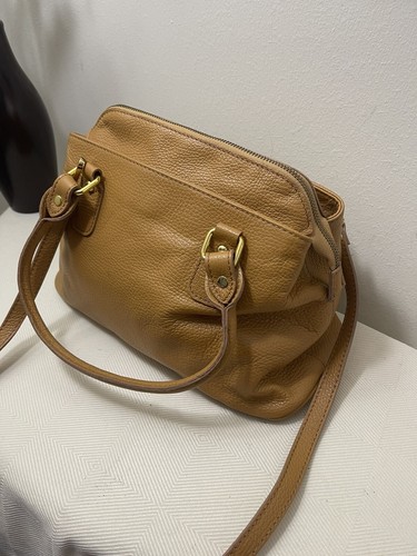 BORSE IN PELLE Brown Made Italy Genuine Leather Crossbody Shoulder Bag  Handbag | eBay