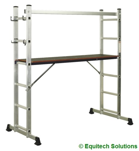 Sealey ASCL2 4 Way Aluminium Extending Step Ladder Scaffold EN131
