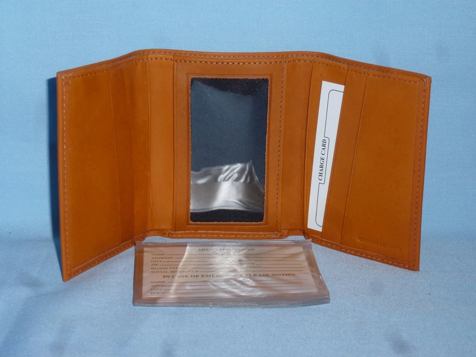 ARIZONA DIAMONDBACKS   Leather TriFold Wallet   NEW!    tan bb - Image 3 of 4