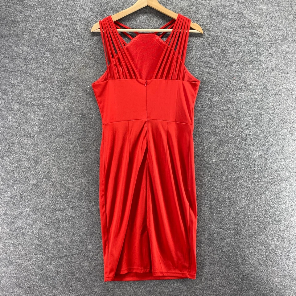 Vestido Grace Karin Mujer M Medio Rojo Cambio Midi Sin Mangas Informal Cremallera Sólido Foto 2 de 4