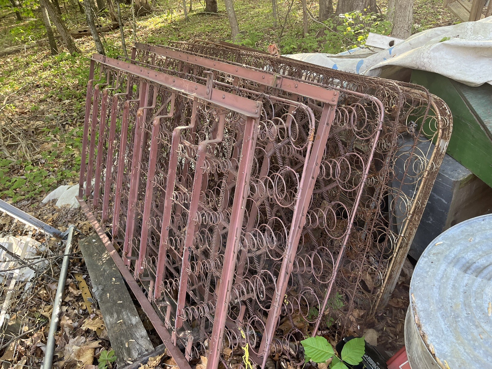 4 Twin ANTIQUE VINTAGE TORNADO COIL BED SPRINGS PRIMITIVE RUSTIC BOHO