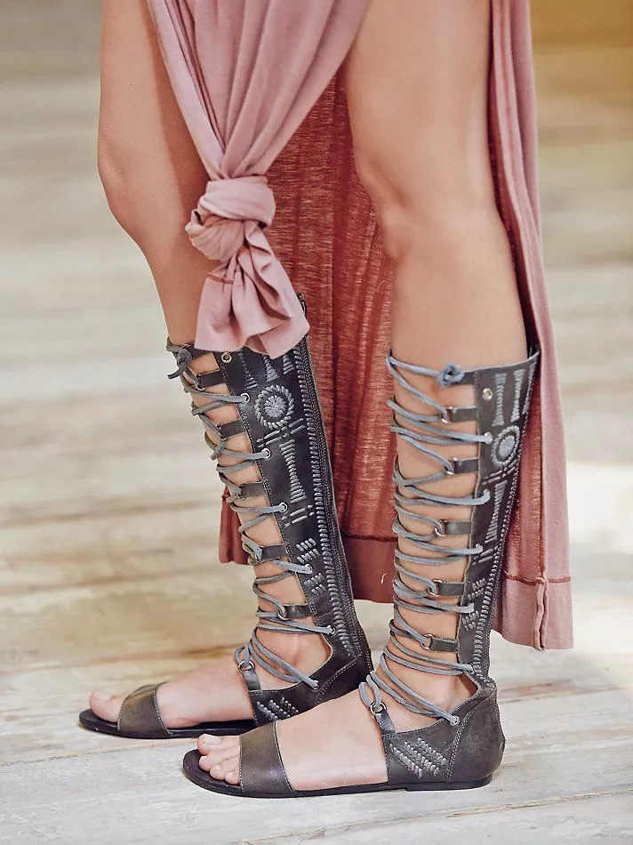 Tall lace hotsell up gladiator sandals