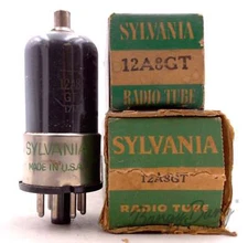 2 Sylvania 12A8GT/CV910 Pentagrid Converter Heptode Mixer Audio Vacuum Tube Valv
