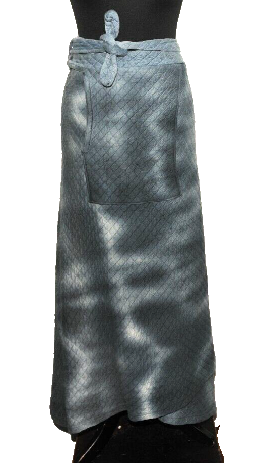 GREAT QUILTED WRAP COTTON MAXI SKIRT ULTRA MODERN TIE DYE BLUE Uk