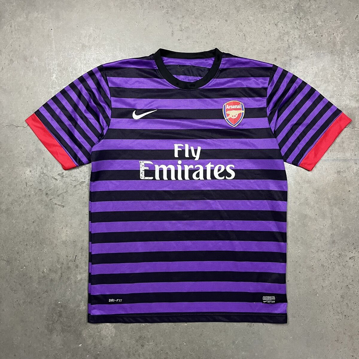 Vintage Nike Arsenal Fc Fly Emirates Striped Soccer Jersey Vintage Nike Arsenal Fc Fly Emirates Striped Soccer Jersey