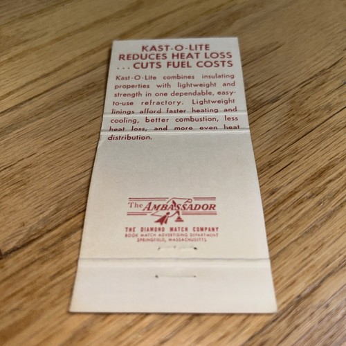 2 - ILLINOIS A. P. GREEN FIRE BRICK CO. / KAST-O-LITE Matchbook Covers CHICAGO - Picture 4 of 7
