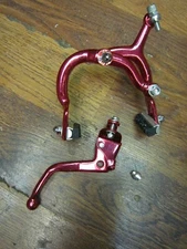 LEE CHIN BMX BRAKE CALIPER & LEVER - RED - 9904