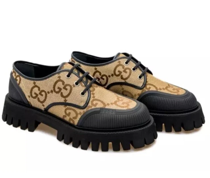 Derby GUCCI Maxi GG Supreme Lug semelle épaisse grand imprimé taille 12 G, États Unis 12,5