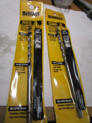 DEWALT 1/4'' x 6'' Drill Bit Premium Percussion QTY 2