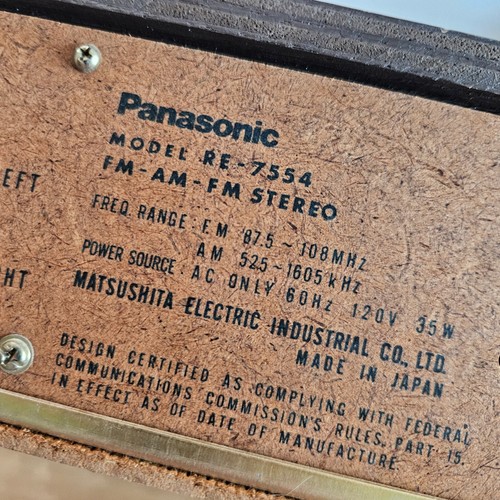 Vintage Panasonic RE-7554 AM/FM Stereo Tuner - Picture 21 of 21