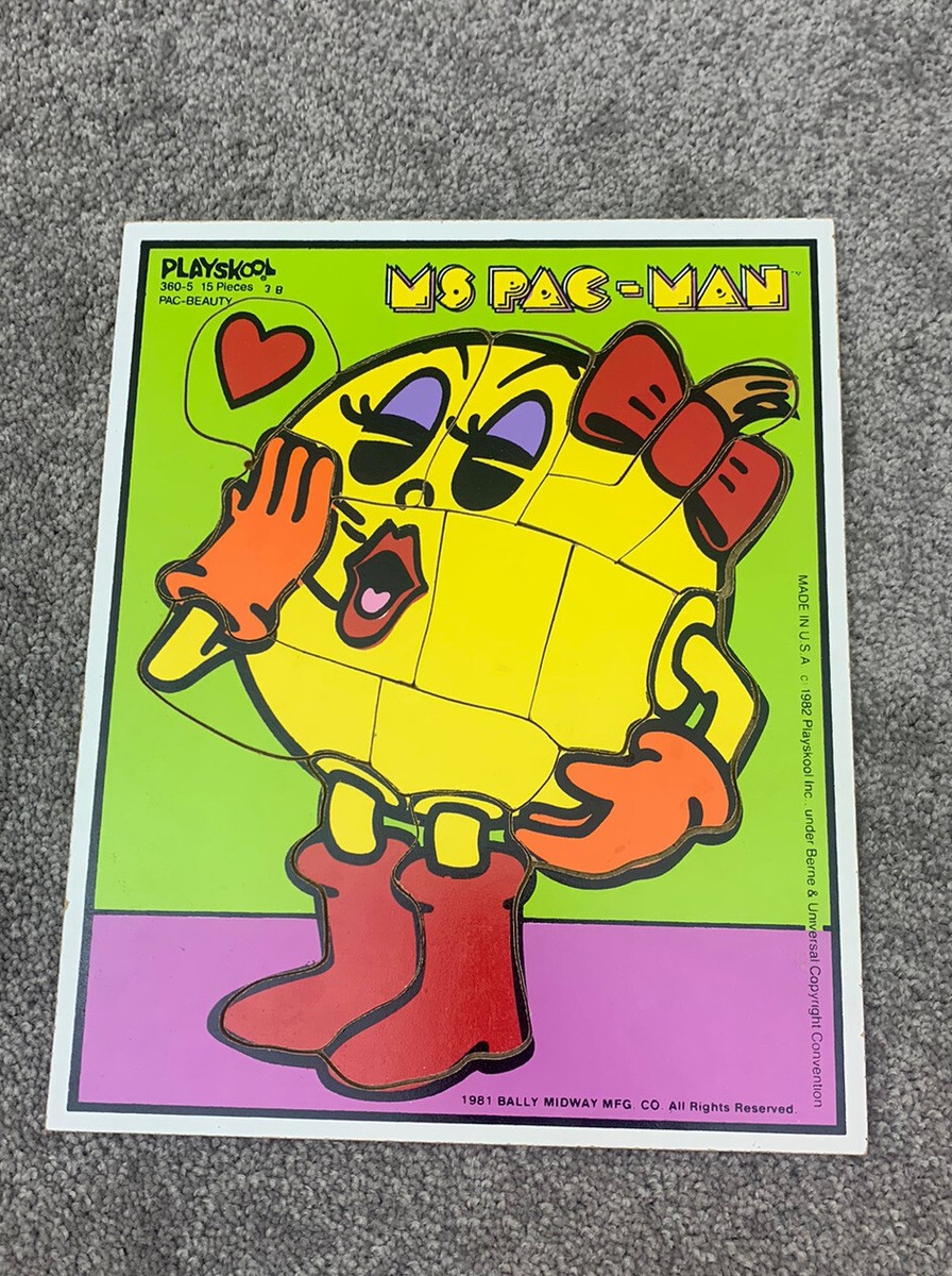 Vintage 1982 Playskool Ms Pac-Man Puzzle 15pc | eBay