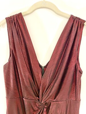 calvin klein christmas dresses Calvin Klein Velvet Burnout Red Black Flare Sleeveless Dress Christmas Party S10