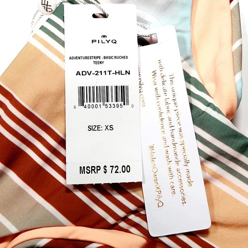 NWT PQ SWIM x Helen Owen Adventure Striped Ruched Boho Bikini Bottom PILYQ XS - Picture 2 of 9