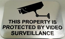 This Property Protected by Video Surveillance Sign Plaque CCTV Security Camera