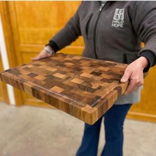 Handcrafted Walnut End Grain Cutting Board For Kitchen, Chopping Butcher Block