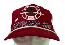 Winston Cup NASCAR Daytona 500 Red Trucker Ball Cap Hat VTG 1992 Snapback