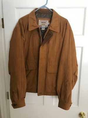 Cabela's Outfitter Men's Vintage Suede Bomber Jacket Beige Size Large