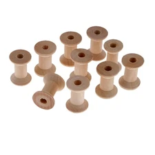 10 Pieces Wooden Thread Spools DIY Sewing Notions Tools