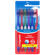 Colgate Extra Clean Toothbrush Soft Toothbrush For Adults 6 Count Pack Of 1