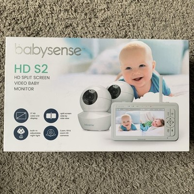 Babysense HD S2 Video Baby Monitor with 2 Cameras White, HD Split Screen