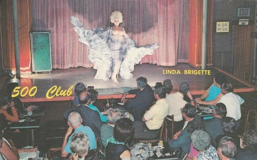 Vintage 500 Club New Orleans Linda Brigette Burlesque Dancer Strip Club Postcard