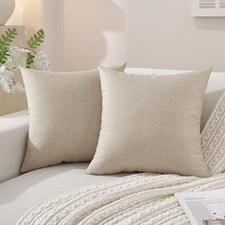 Decorative Throw Pillow Covers 18x18 Inch 18" x 18" Pack of 2 Light Coffee