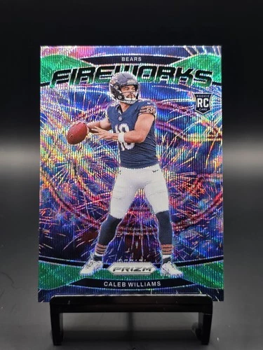 2024 Panini Prizm - Fireworks Caleb Williams #25 Green Prizm (RC)