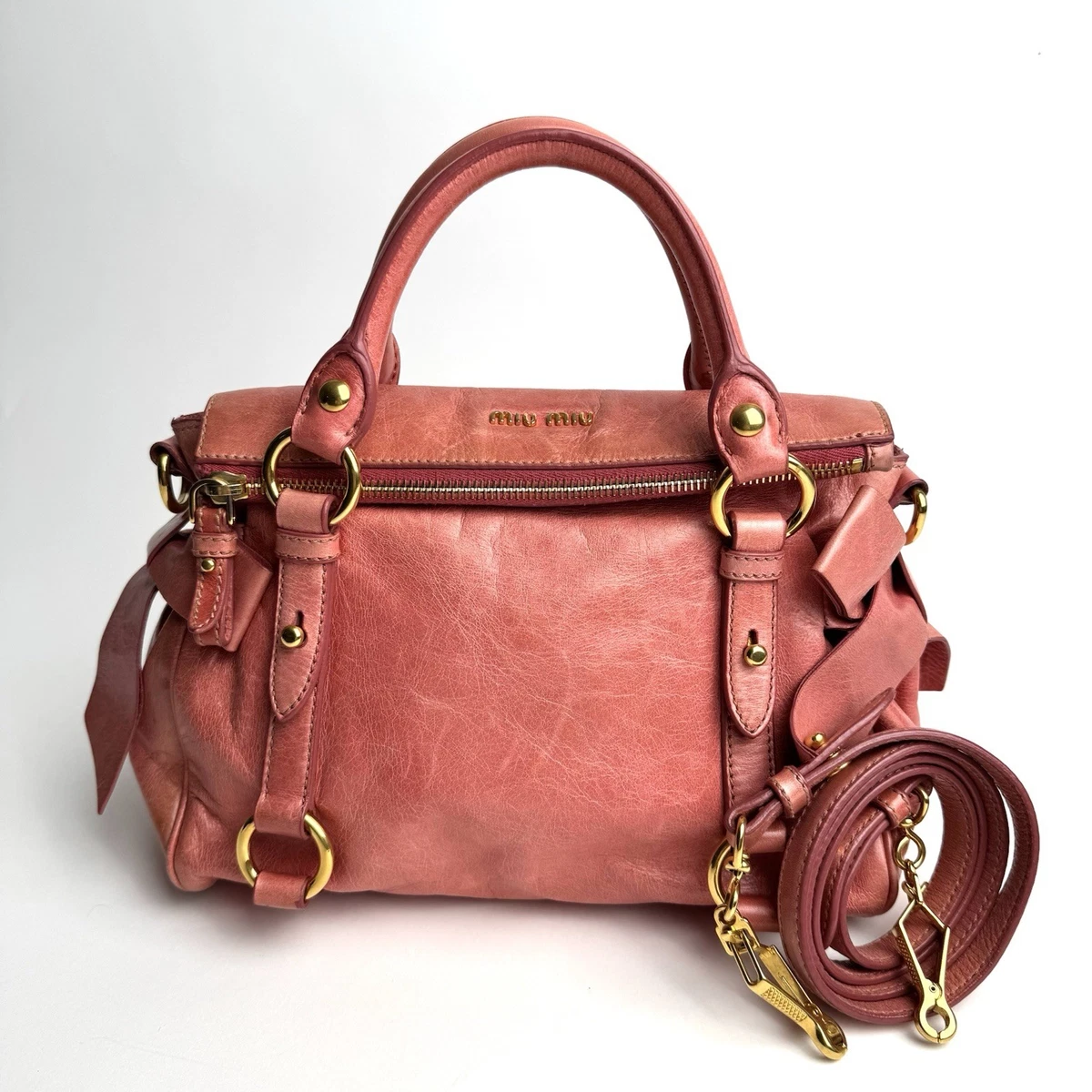 Pink Leather Exterior Miu Miu Bags & Handbags for Women for sale