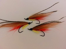 3 size 8 singles Danny's surprise SALMON fishing  flies Ref. 7174