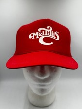80s Mel Tillis Trucker Hat Red Nissin Mesh Snapback Adjustable Cap Vintage