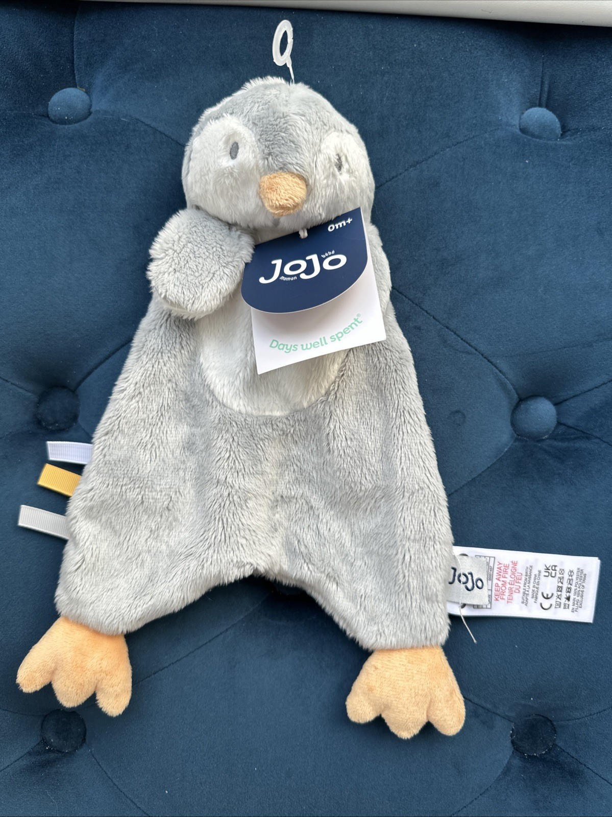 Jojo Maman Bebe Penguin Comforter BNWT grey bird soft toy blankie blanket