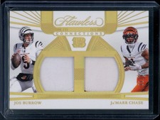 2025 Panini Flawless Joe Burrow Jamarr Chase Dual Patch /25 Chase Jersey # 1/1