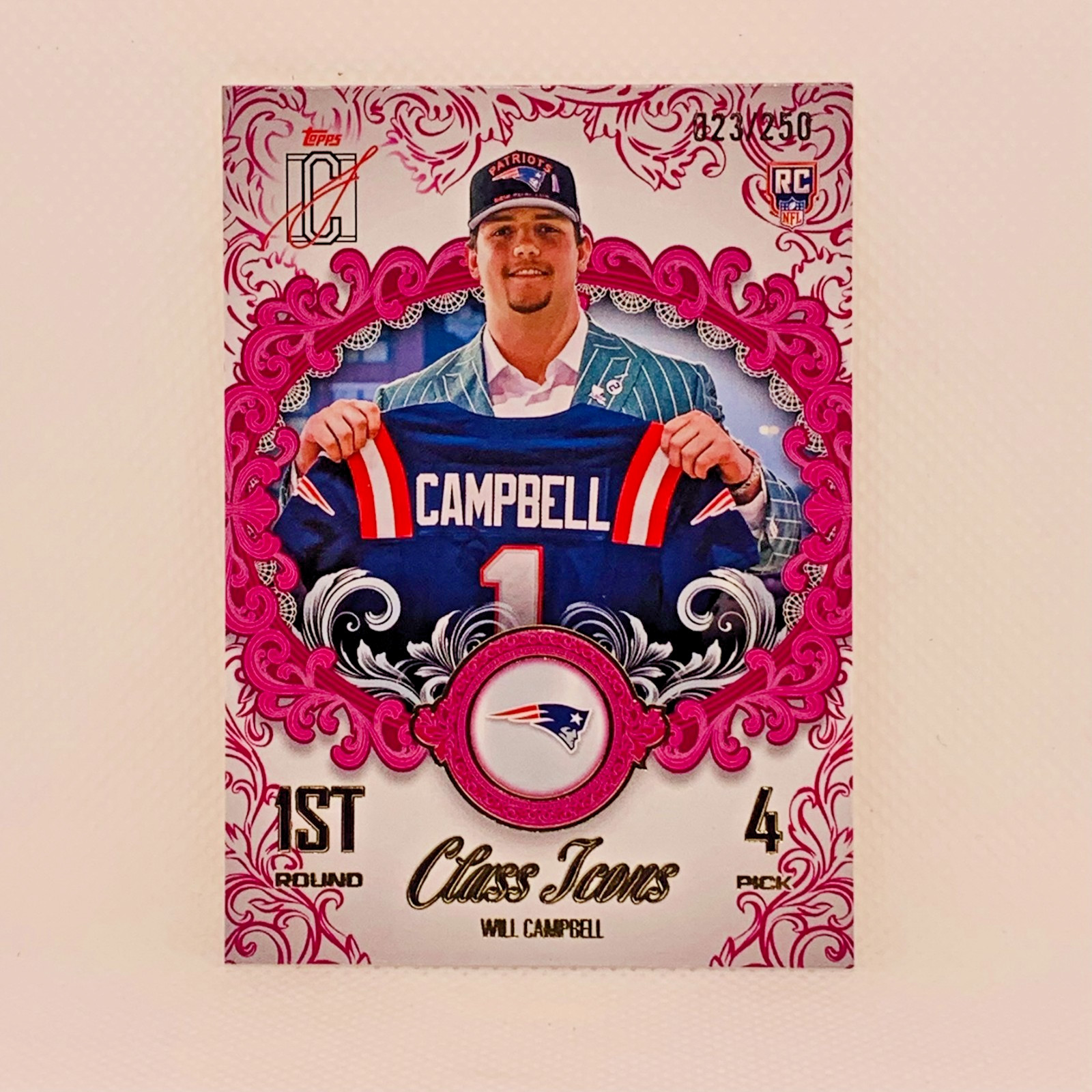 2025 Topps Signature Class RC Will Campbell Rookie Magenta Class Icons SP /250