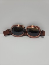 Steampunk Goggles Bronze Brown Metallic Frame Adjustable Strap Unisex Costume