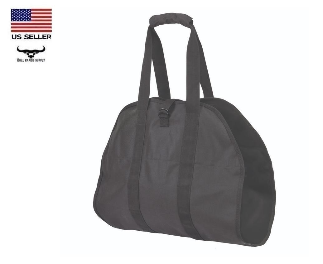 ShelterLogic 19"x40" Heavy-Duty Open End Firewood Log Holder Carrier Bag, Black