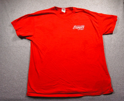 Miley Cyrus Shirt Mens XLarge Red Bangerz Tour 2014 Crew Tee Music FLAWS***