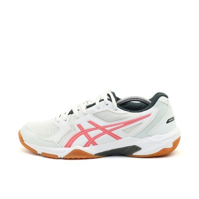 ASICS Damen GEL-ROCKET Sportschuhe Weiß/Rosa Atmungsaktiv Hallenschuhe EU 39