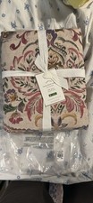 Pottery Barn IVANA percal beige rosa púrpura oro floral FULL/QUEEN EDREDÓN 86x86
